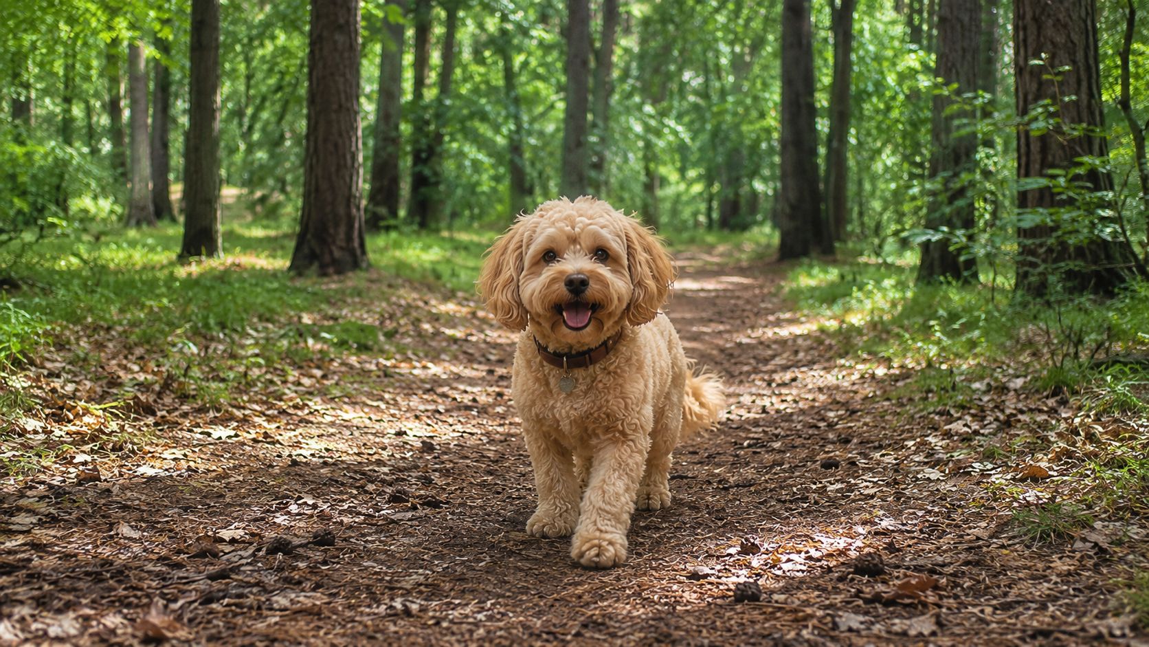 Spaziergang mit Hund im Küstenwald bei Kölpinsee